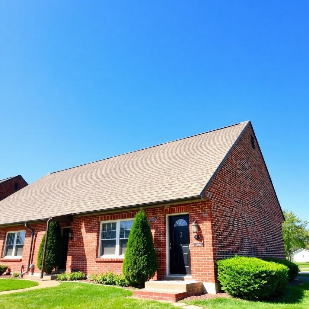 New architectural shingle roof on the brick duplex at 1723 N Concord Rd in Chattanooga