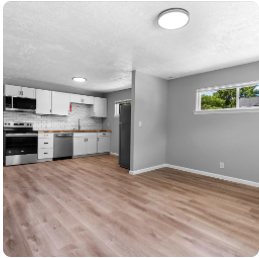 Living area after renovation at 2306 E 14th St in Chattanooga